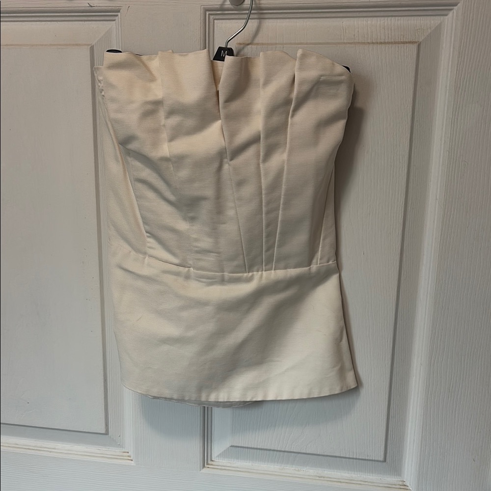 Elegant Cream Strapless Dress